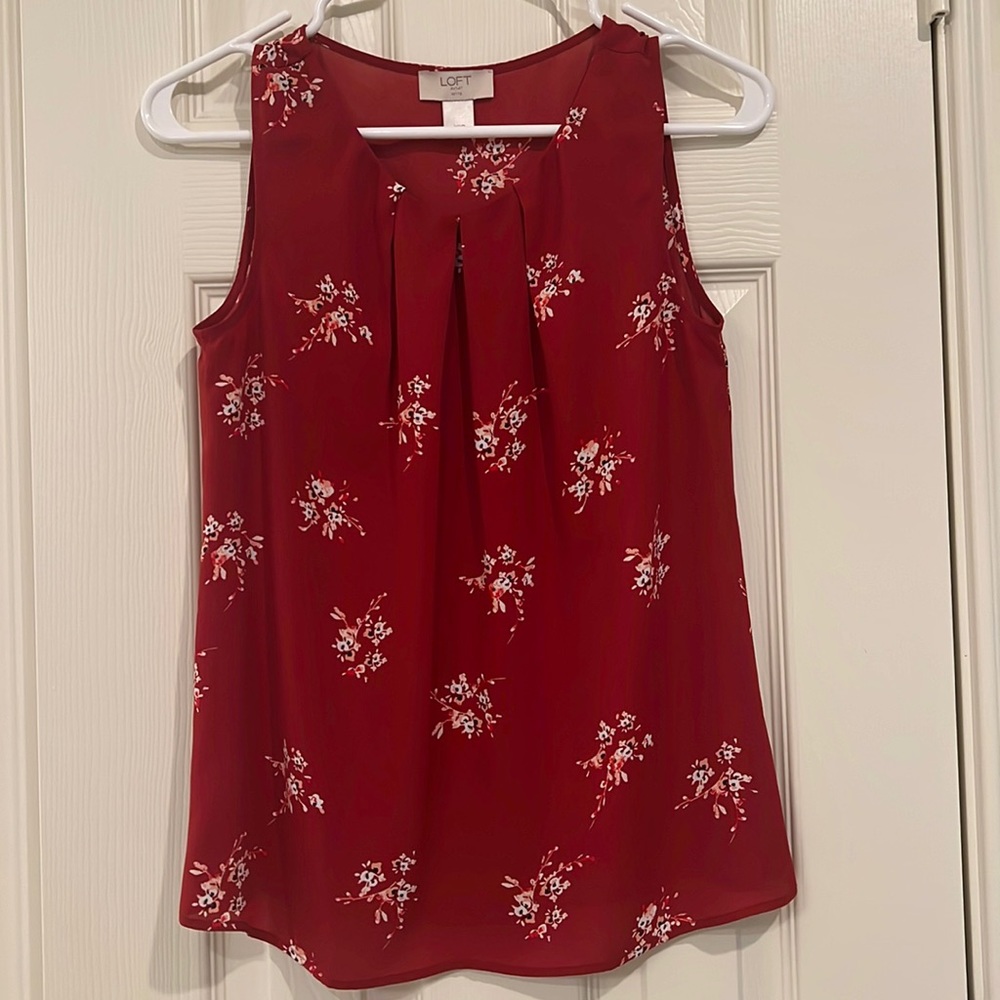 LOFT OUTLET Brick Red Floral Shell